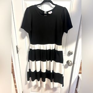 LulaRue, Amelia Pocket Dress, black & white, sizeXL